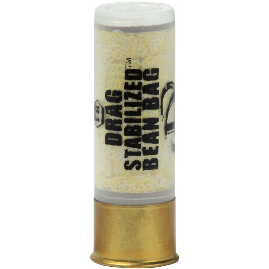 12 Gauge Bean Bag Round, Less-lethal drag-stabilized 12-gauge bean-bag impact munition, Munitions