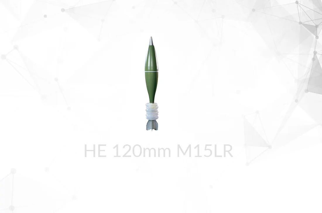 120 mm HE mortar bomb M15 LR, 120 mm long-range high-explosive mortar bomb, Munitions