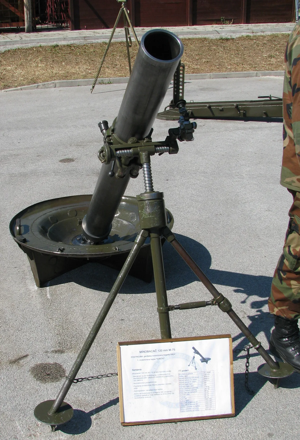 120 mm M75 mortar, 120 mm towed smoothbore mortar, Artillery