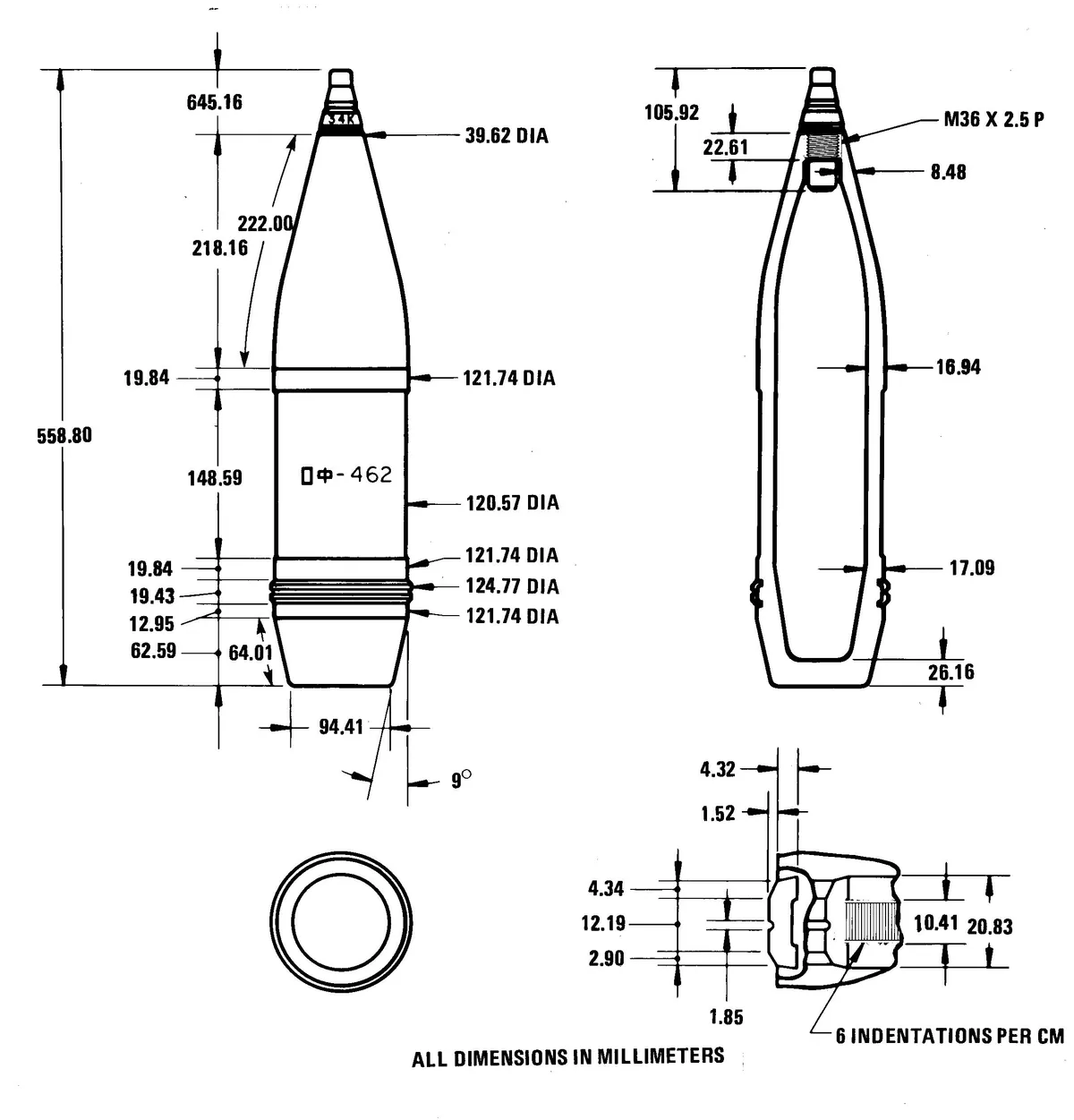 Cartridge 122 mm HE with full charge, 122 mm separate-loaded high-explosive cartridge, Munitions