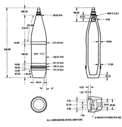 OF-462, 122 mm high-explosive fragmentation shell, Munitions