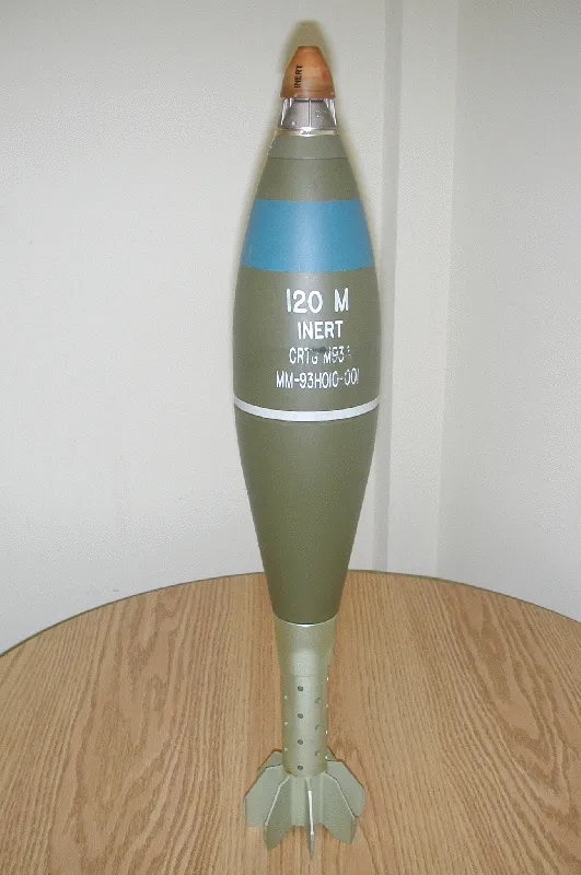 53-OF-843B mortar bomb, 120 mm high-explosive fragmentation mortar bomb, Munitions - view 1