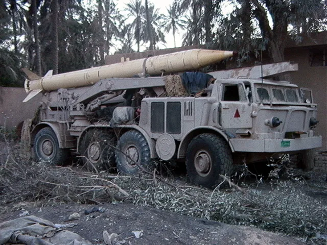 Captured Iraqi ZIL-135 FROG-7 transporter-erector-launcher during Operation Iraqi Freedom