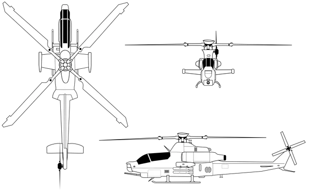 AH-1Z Viper attack helicopter, Attack helicopter, Aircraft & UAVs - view 2