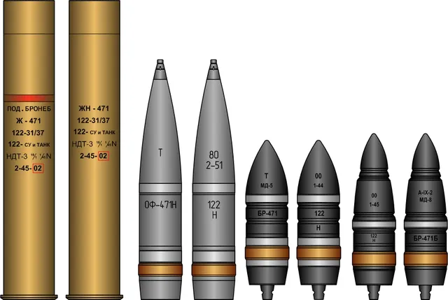 BR-471B, 122 mm armor-piercing capped shell, Munitions - view 1