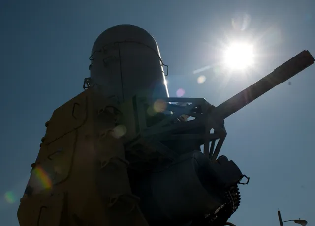C-RAM Land-Based Phalanx Weapon System at Bagram Airfield in Afghanistan