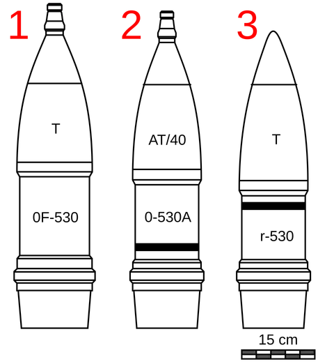 G-530 / G-530Sh anti-concrete shell, 152 mm anti-concrete shell, Munitions