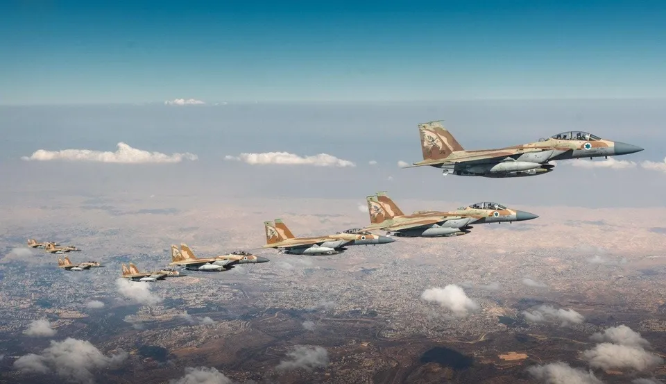 Israeli Air Force fighter jets in flight during June 2025 operations against Iran