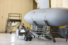 Long Range Broadcast System (LRBS) pod, External broadcast pod used for psychological operations and electronic attack support, Support Equipment