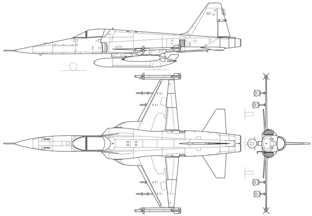 Northrop F-5 Freedom Fighter / Tiger II, Supersonic light fighter aircraft, Aircraft & UAVs - view 1