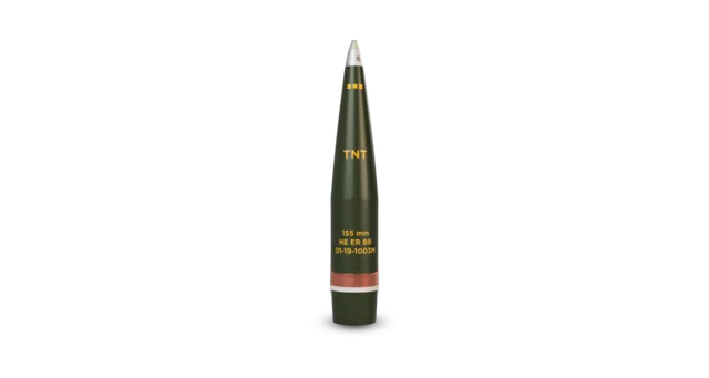 OFd MKM-DV, 155 mm high-explosive extended-range artillery projectile with base bleed, Munitions - view 1