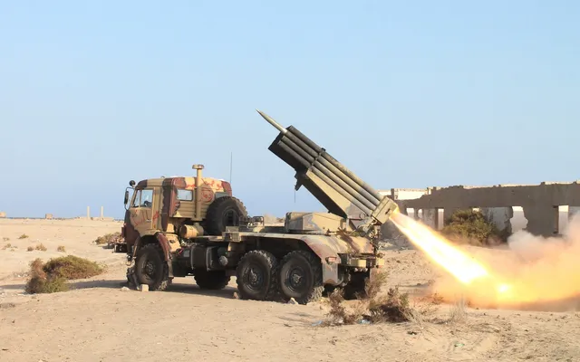 Sakr-40 multiple rocket launcher, 122 mm self-propelled multiple rocket launcher, Artillery - view 1