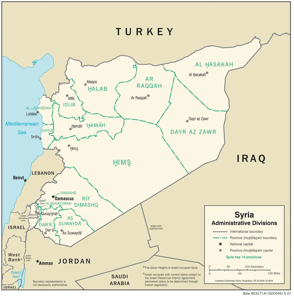 CIA administrative map of Syria