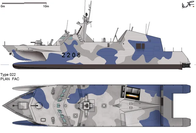 Type 022 / Houbei-class missile boat, Chinese People's Liberation Army Navy catamaran missile boat class, Naval Systems - view 2